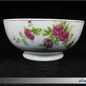 کاسه چینی قدیمی گل سرخی دورو گل (کد3523)