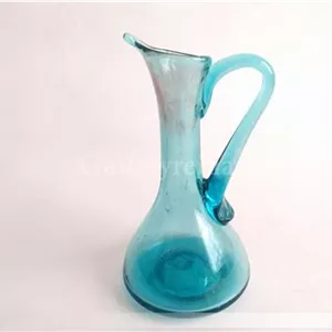 پارچ مینیاتوری و کوچک دستساز شیشه ای آبی (کد44429)