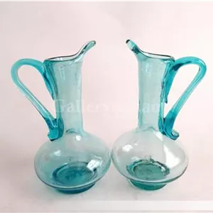 2 پارچ مینیاتوری دستساز شیشه ای آبی (11-46410)