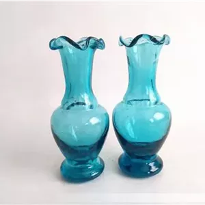 2 عدد گلدان آبی دست ساز قدیمی زیبا (کد14-46613)