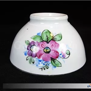 کاسه روسی نقاشی دست قدیمی طرح گل بنفش (کد2194)