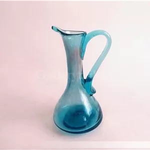 پارچ مینیاتوری و کوچک دستساز شیشه ای آبی (کد45252)