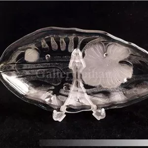 دیس بلوری یا خرما خوری طرح گل شقایق دورنگ (45367)