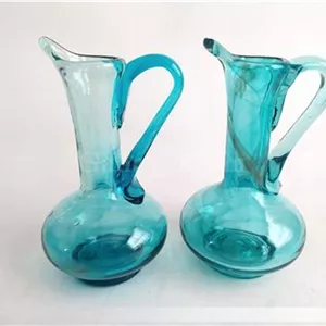 2 پارچ مینیاتوری دستساز شیشه ای آبی (20-46419)