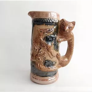 پارچ سرامیکی کمیاب گوزن و روباه قدیمی زیبا (48927)
