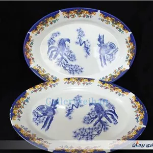 جفت دیس قدیمی ملامین سایز بزرگ طرح عقاب (3-6382)