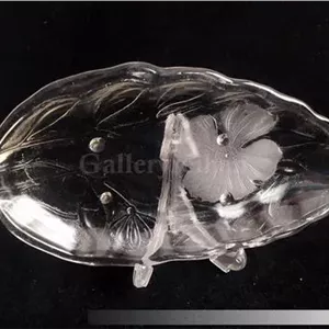 دیس بلوری یا خرما خوری طرح گل شقایق دورنگ (45377)