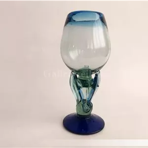 تنگ ماهی شیشه ای دست ساز قدیمی خوشرنگ (کد 50320)