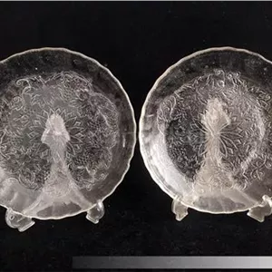 2 پیش دستی بلور قدیمی زیبا طرح انگوری (کد49935)