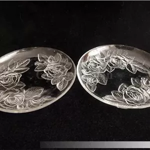 2 پیش دستی بلور قدیمی زیبا طرح گل برجسته (کد49964)