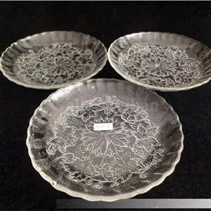 3 پیش دستی بلور قدیمی زیبا طرح انگوری (کد49953)