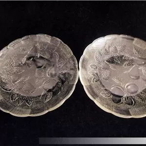 2 پیش دستی بلور قدیمی زیبا طرح میوه (کد49989)