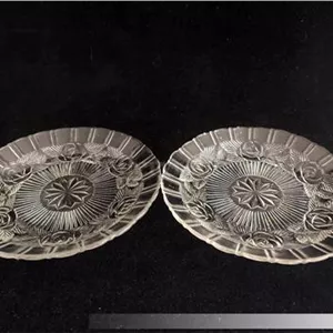 2 پیش دستی بلور قدیمی زیبا طرح گل (کد49933)