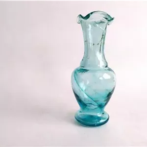 گلدان دست ساز قدیمی زیبا آبی رنگ (کد46615)