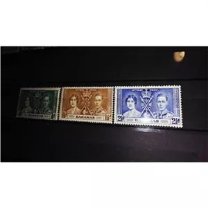 سری کامل سوپر تمبر تاجگذاری جرج و ملکه Bahamas