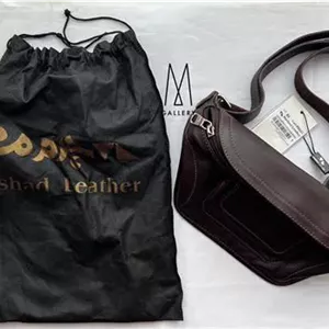 کیف کمری مردانه قهوه ای سوخته چرم طبیعی چرم مشهد