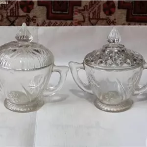2 قندان بلور قدیمی بسیار زیبا