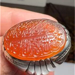 انگشتر خط دو امضا استاد مهر رکاب فدیوم نقره سازان