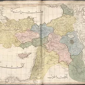 نقشه عثمانی با خط ترکی اندازه a1