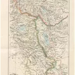 نقشه کردستان و آذربایجان ایران 120 سال پیش