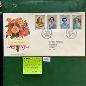پاکت مهرروز ملکه مادر انگلیس تولد90سالگی خاص