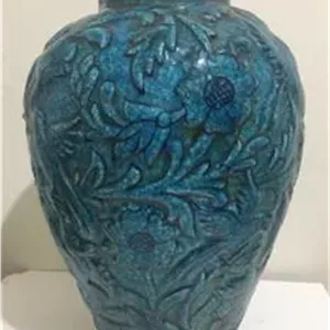 کوزه گلدان خمره لعابی انتیک تعمیر شده