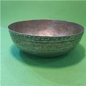 کاسه مسی قلم دست قاجاری کلکسیونی و آنتیک