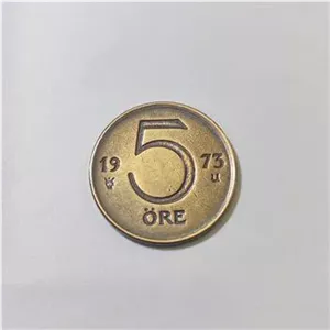 سکه قدیمی خارجی نایاب 5 اوری دانمارک1973کلکسیونی