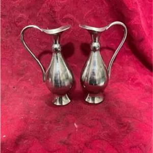 یک جفت پارچ سایز کوچک مسی لعاب ورشو