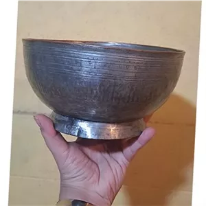 کاسه مسی پهلوی کعب دار 21 سانت زیبا