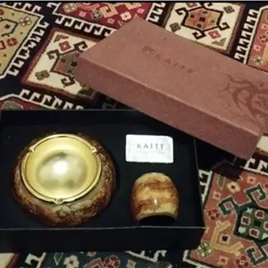 پک آکبند زیر سیگاری و فندک کلکسیونی سنگی
