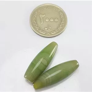 یه جفت مهره عقیق سلیمانی سبز کمیاب