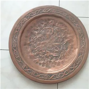 دیوارکوب قلم زن دستی مسی قدیمی شکارگاه 40 سانت 
