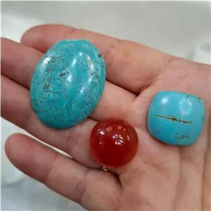 3سنگ ابی و عقیق فیروزه ای