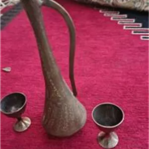 گلاب پاش منقش سنگین با 2جام کوچک
