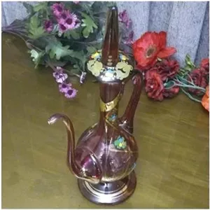 گلاب پاش گلابدان سرنیزه ای سرخ قاجاری بزرگ