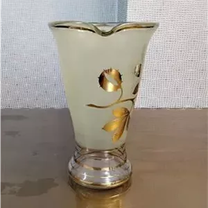 پارچ کریستال دوپوسته طلاکوب آنتیک و نایاب
