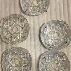 تعداد 5 عدد نعلبکی آویز خور کوچک کریستالی چهار گوش