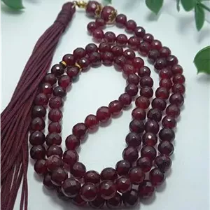 تسبیح یاقوت سرخ اناری تراش زنبوری 101 دانه 6 میل