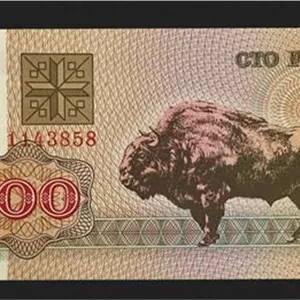 اسکناس بلاروس 100 روبل بلاروس 1992 میلادی