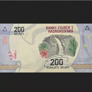 اسکناس ماداگاسکار 200 آریاری ماداگاسکار زیبا