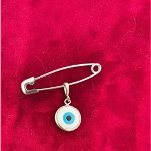 سنجاق سینه نقره طرح چشم نظر