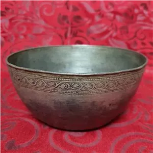 کاسه مسی قلم زنی قاجاری