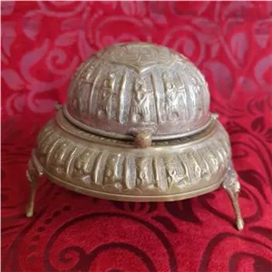 خاویار خوری برنجی قلم دستی پهلوی 