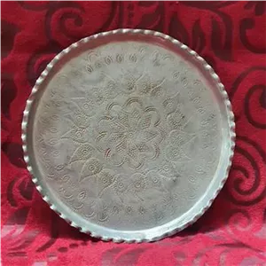سینی مسی قلمزنی دستی پهلوی
