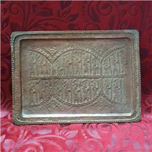 سینی مسی قلمزنی دستی پهلوی