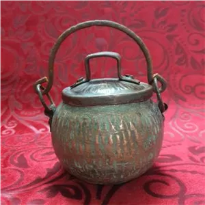 دوگوله یا دیزی پز مسی پهلوی الماس تراش