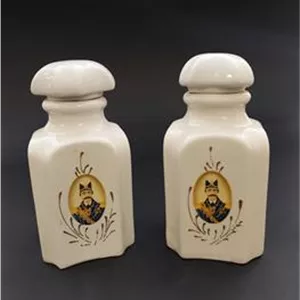 جفت چایدان چینی قدیمی یا تصویر ناصرالدین شاه