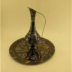 پارچ و سینی بسیار نایاب برنجی نقاشی روسی