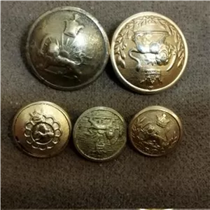 پنج عدد دکمه نایاب شیر خورشید پهلوی